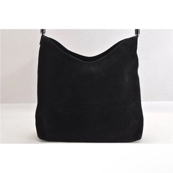 Gucci Black Suede Bamboo Handbag EUC - Picture 2 of 10